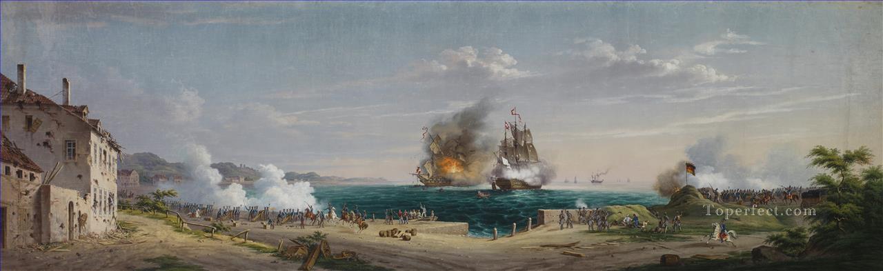 Eckernfoerde Das Seegefecht von Eckernforde by Anton Nissen Naval Battle Oil Paintings